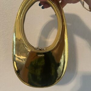 Coperni Shiny Gold Swipe Mini Bag